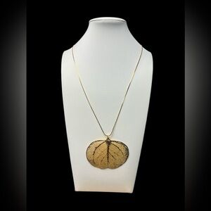 Charms of Aspen 24 kt.‎ Gold Plate Dipped Necklace 23" and Pierced Earring Set